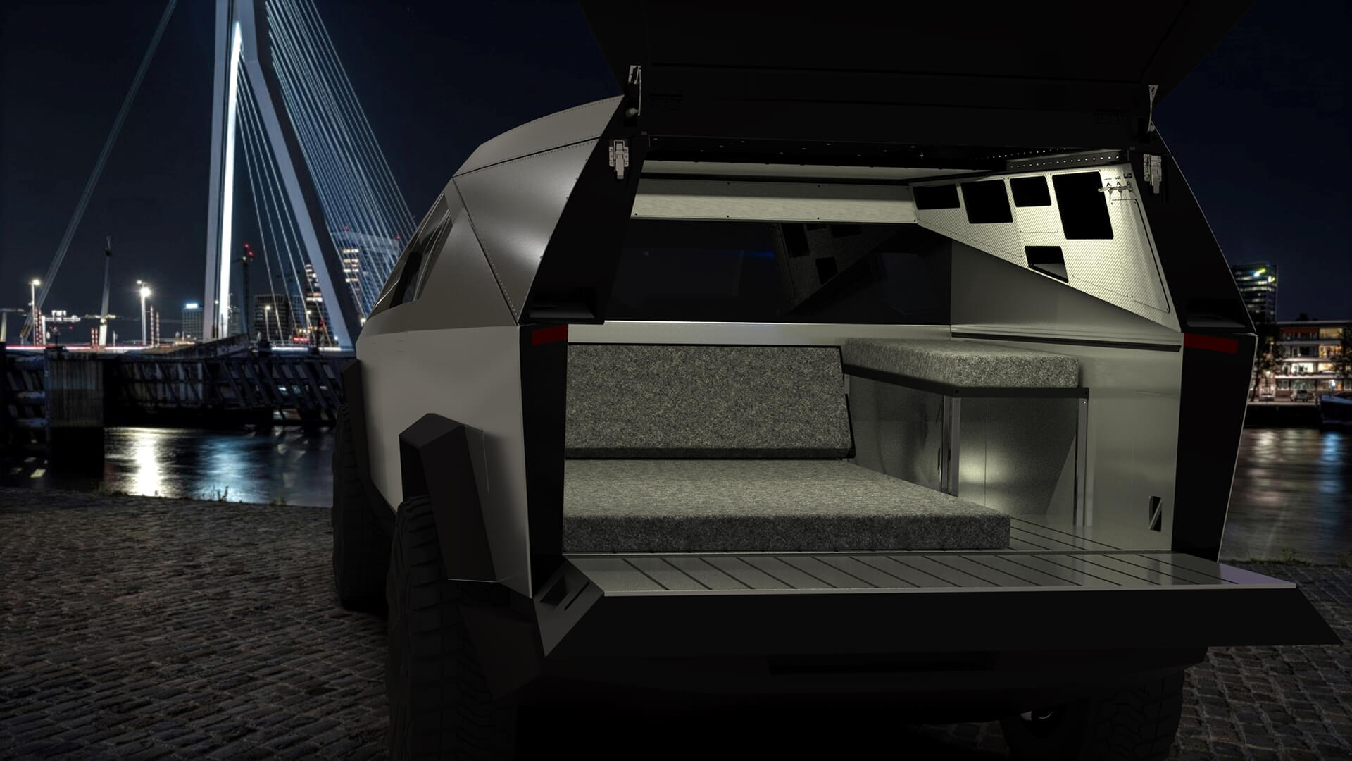 Space Campers Tesla Cybertruck Truck Overlander Incognito